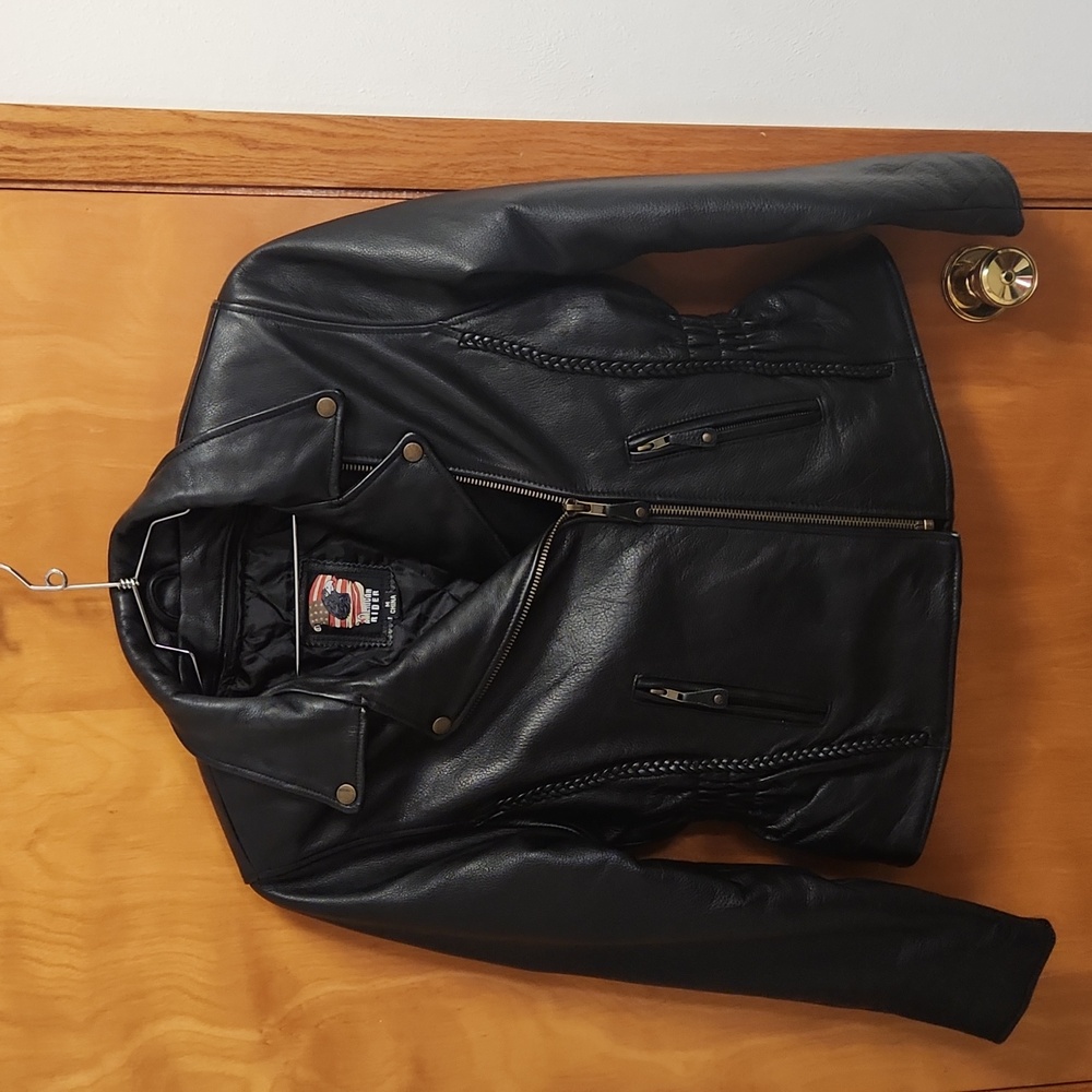 Womens Leather Jacket, American Rider, Medium